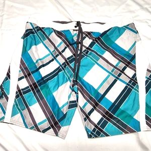 Men Swim Trunks OP 3xl Blue & White
